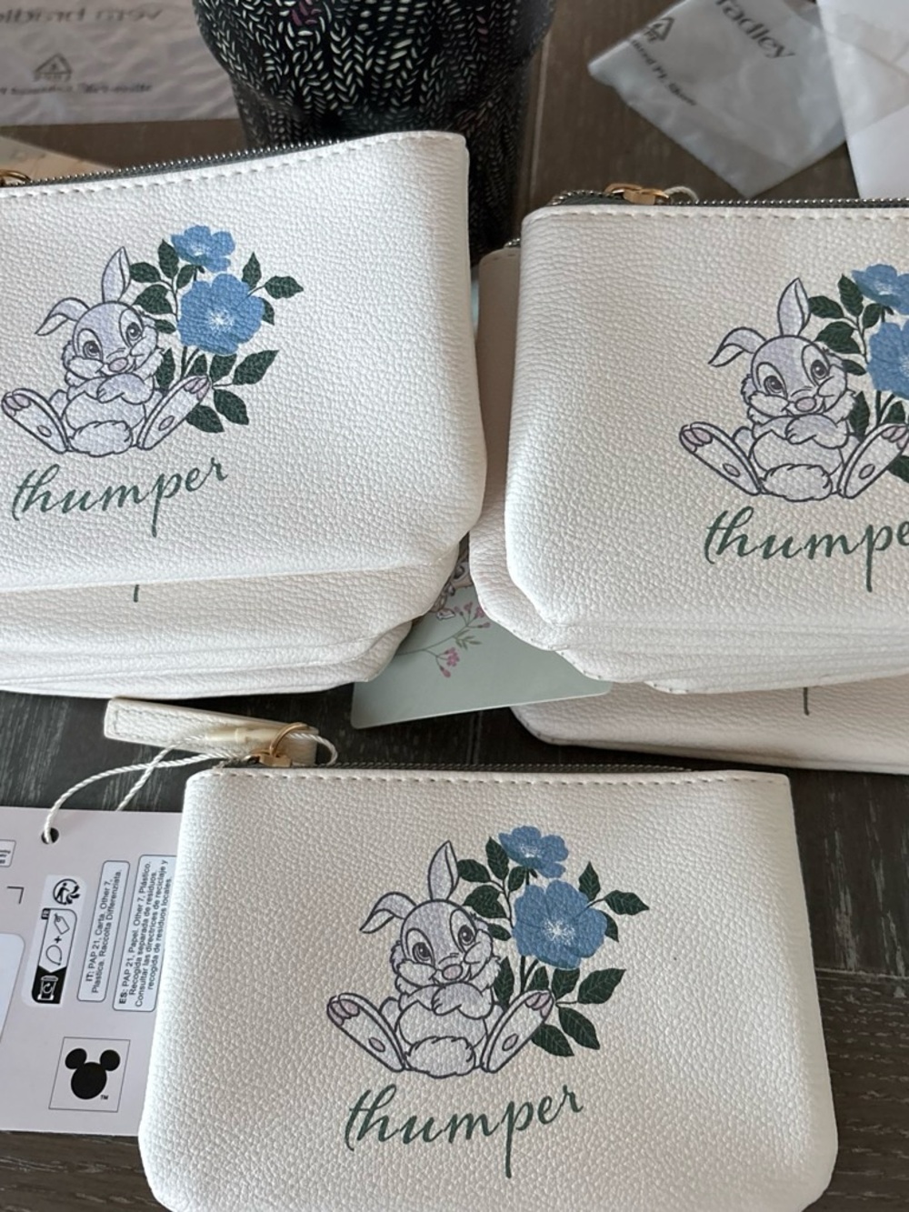 RESELLERS!!! LOT OF 12 Primark Thumper Floral Zip Pouch - Disney Inspired
